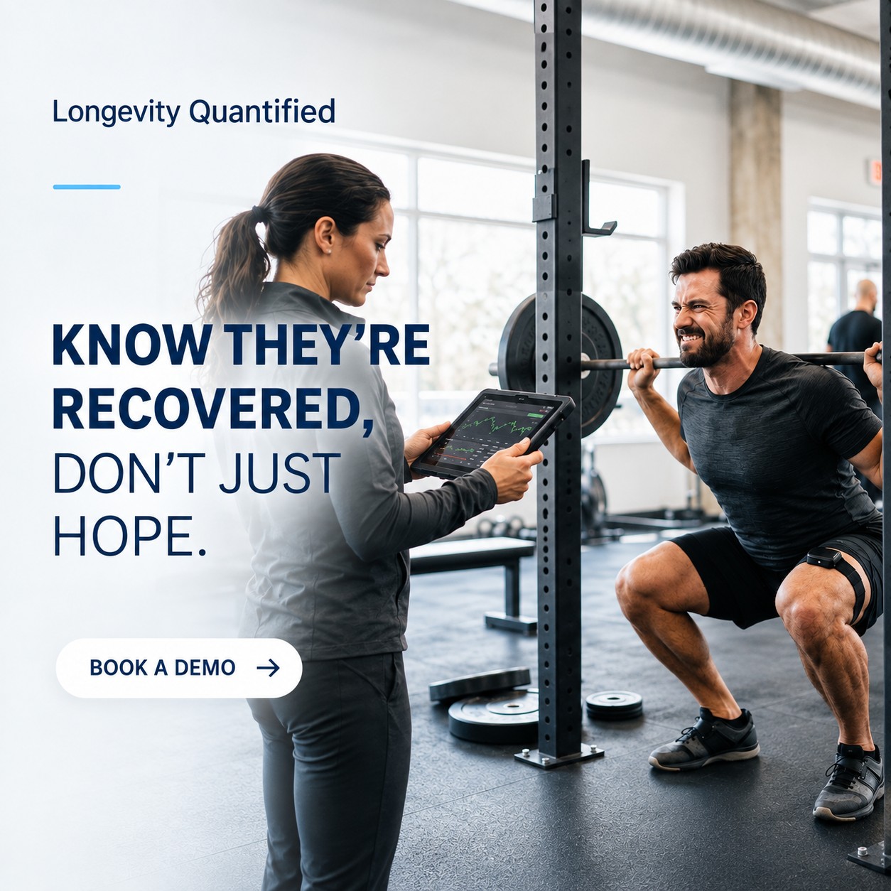 Ad graphic: ‘Return to play.’ — an athlete using a recovery device with the Muscle Puck visible on the arm
